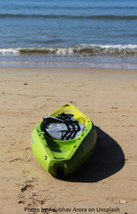 kayak sur la plage