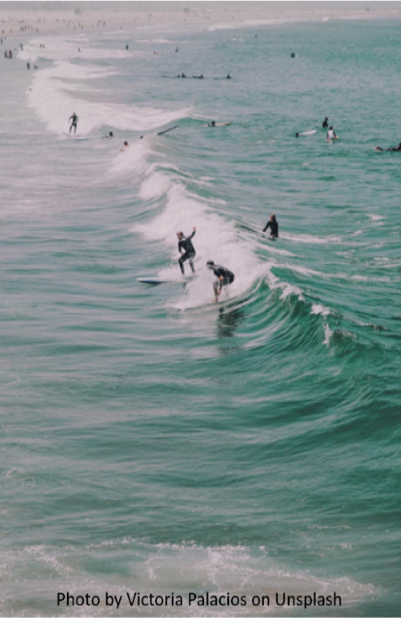 surfeurs sur les vagues